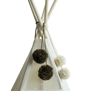 Pom Pom Teepee Tent Toppers - Decorative PomPoms |Colour: Moss