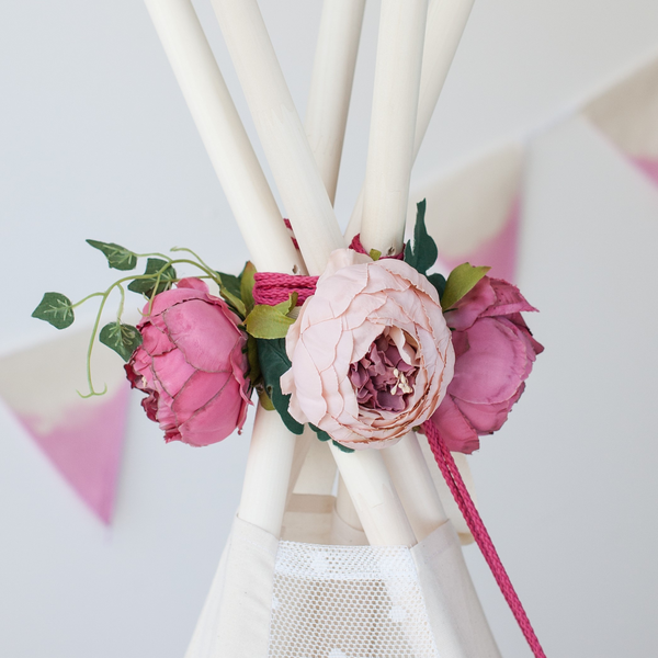 MINICAMP Peonies Flower Garland for Teepee Decoration - Teepee Accessory