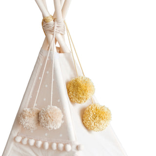 Pom Pom Teepee Tent Toppers - Decorative PomPoms |Colour: Yellow