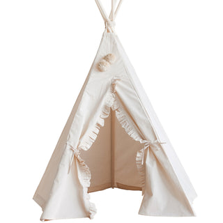 MINICAMP Teepee Tent for Kids with Ruffled Trim