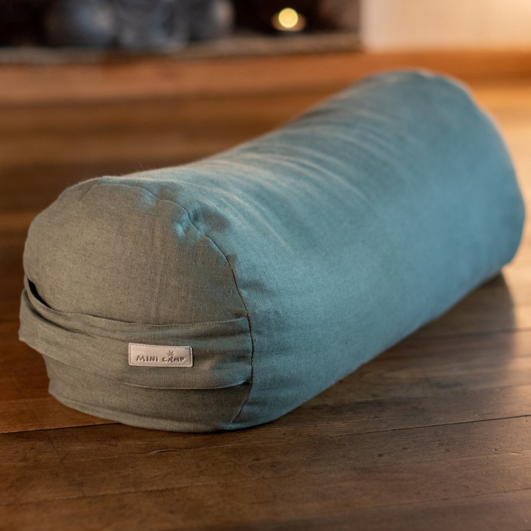 MINICAMP Yoga Bolster Meditation Cushion from 100% Linen in Forest Green