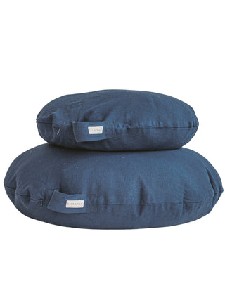 MINICAMP Yoga Pillow Meditation Cushion from 100% Linen in Navy Blue