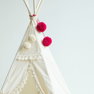 Pom Pom Teepee Tent Toppers - Decorative PomPoms |Colour: Fuchsia