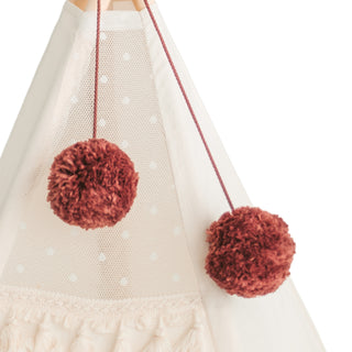 Pom Pom Teepee Tent Toppers - Decorative PomPoms |Colour: Terracotta