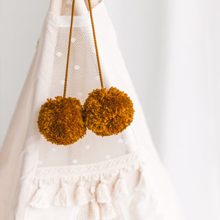 Pom Pom Teepee Tent Toppers - Decorative PomPoms |Colour: Mustard