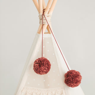 Pom Pom Teepee Tent Toppers - Decorative PomPoms |Colour: Terracotta