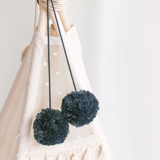 Pom Pom Teepee Tent Toppers - Decorative PomPoms |Colour: Graphite