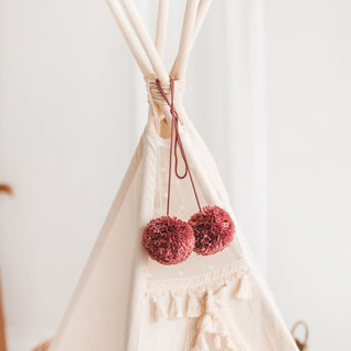 Pom Pom Teepee Tent Toppers - Decorative PomPoms |Colour: Terracotta