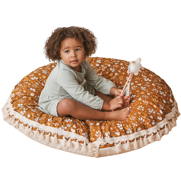 MINICAMP Kids Floor Cushion Seating Pouffe in Plant Pattern