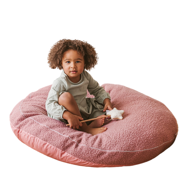 minicamp teddy floor cushion in rose