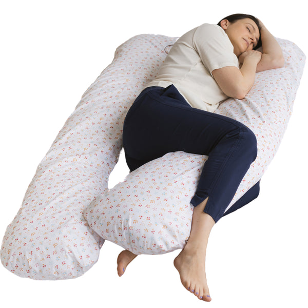 MINICAMP U-Shaped Maternity Pillow with Organic Cover in Milk White | Kapok or PES Filling