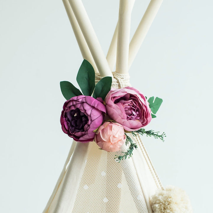 Garland with Flowers, Teepee Topper from Peonies Garland