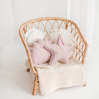 Seashell Linen Cushions - Beach Style Teepee Tent Throw Pillows