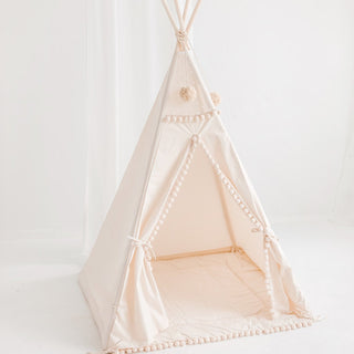 Square Children's Teepee with Pom Poms