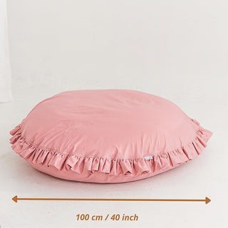 Large Pink Floor Cushion with Ruffles