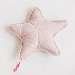 Linen Seastar Pillow, Throw Pillow, Beach Decor in Pink