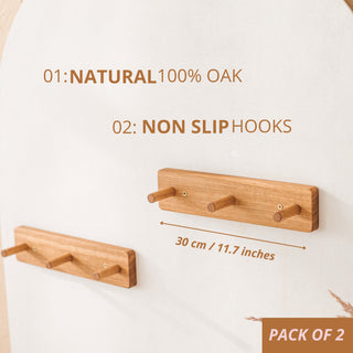 MINICAMP Peg Rail Hanger 2 Pack Made of Solid Oak